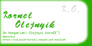 kornel olejnyik business card